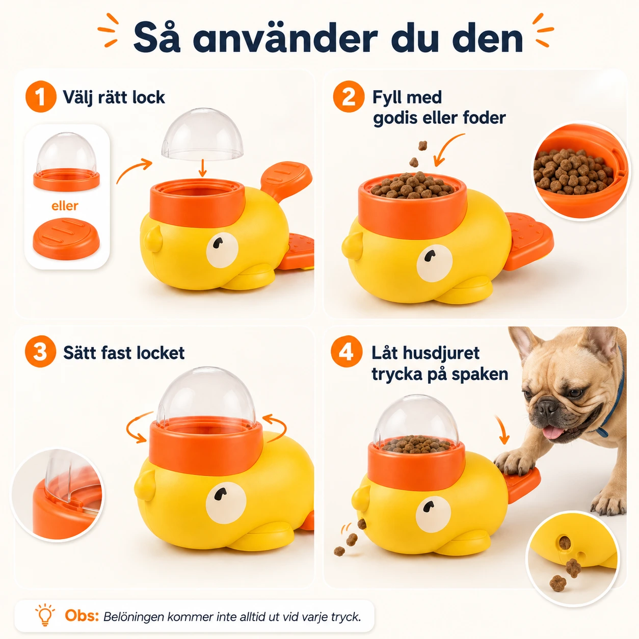 Godisleksak Ankformad för Hund & Katt – Interaktiv Matare