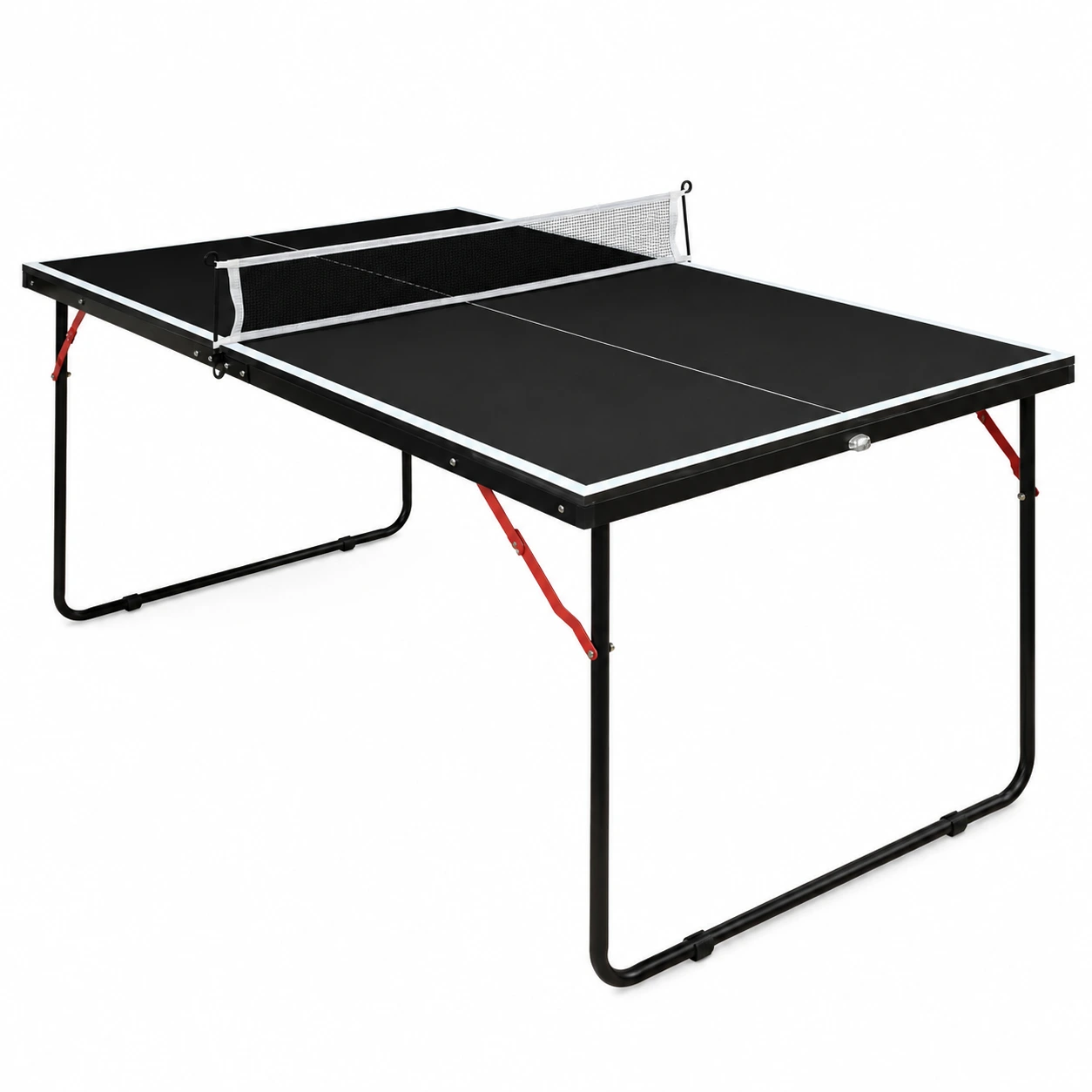 Hopfällbart bordtennisbord med nät och racketar