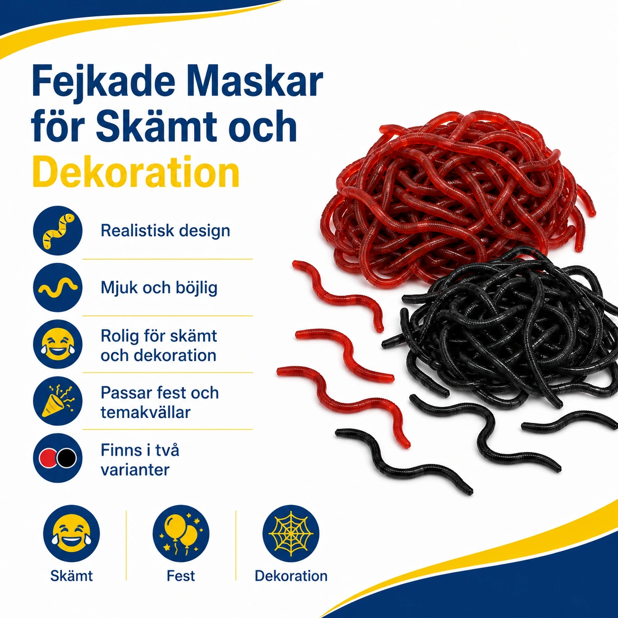 Fejkade Maskar för Skämt och Dekoration