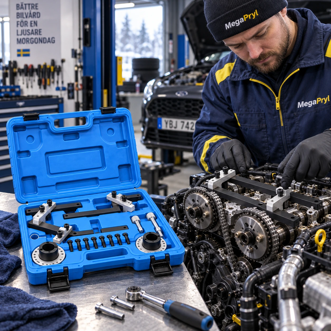 Nokka-akselin lukitustyökalusarja Ford 1.0 EcoBoost -moottoriin