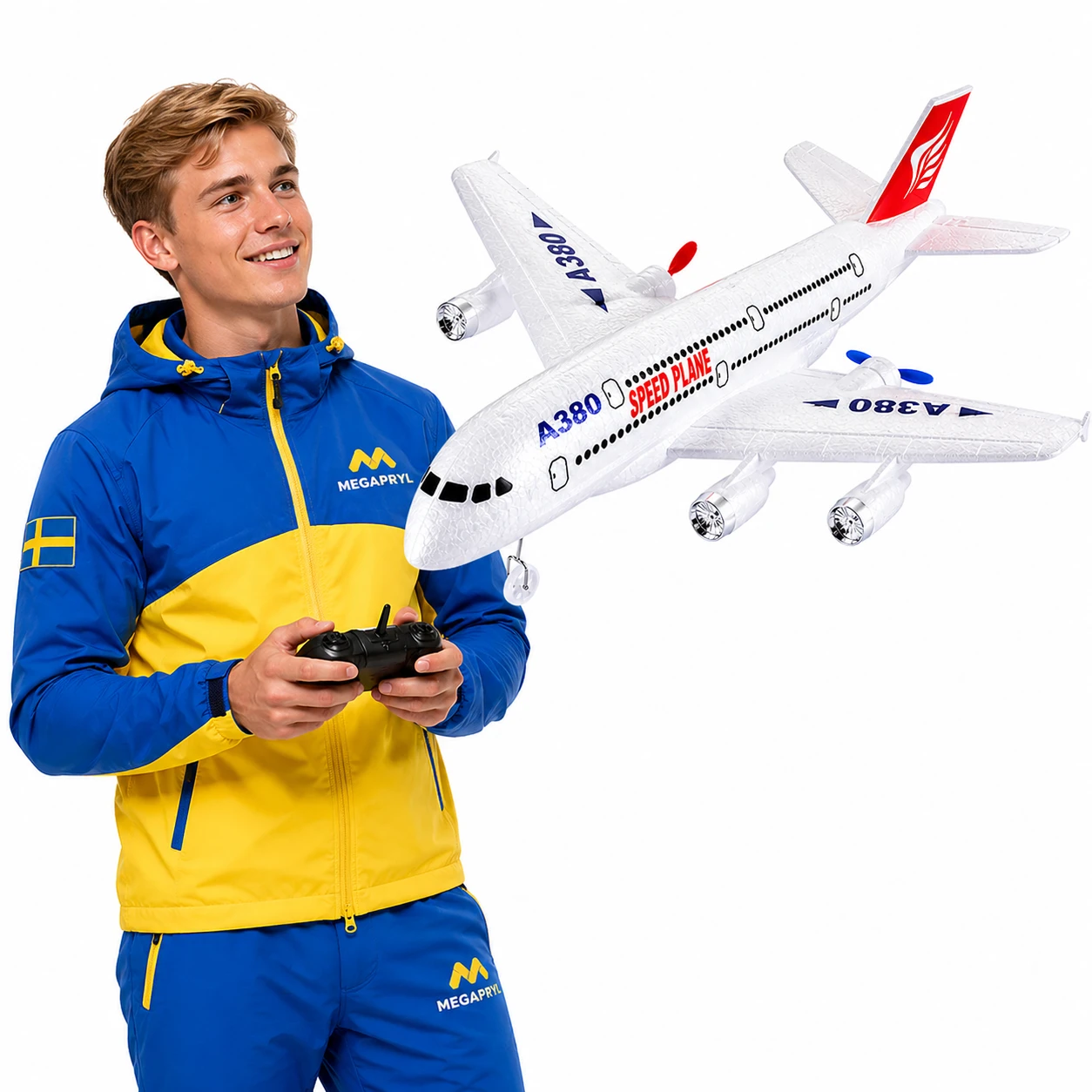 RC Flygplan A380 – 2.4GHz, LED, 110m Räckvidd
