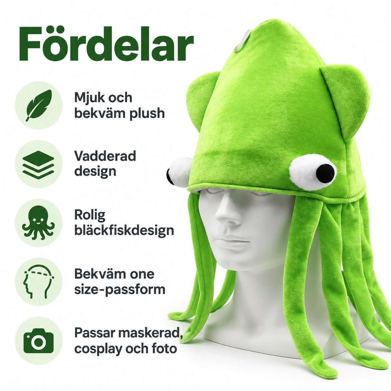 Färgglad Bläckfisk Mjuk Mössa