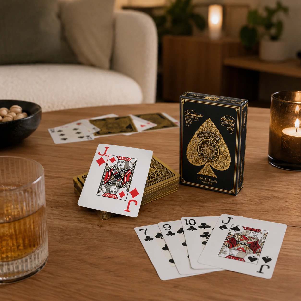 Spelkort för poker och kortspel med guldkant eller silverkant