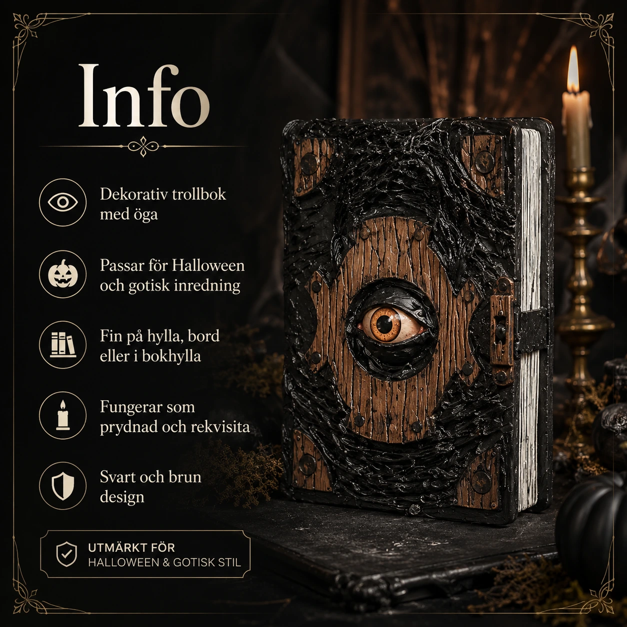 Dekorativ trollbok för Halloween med öga