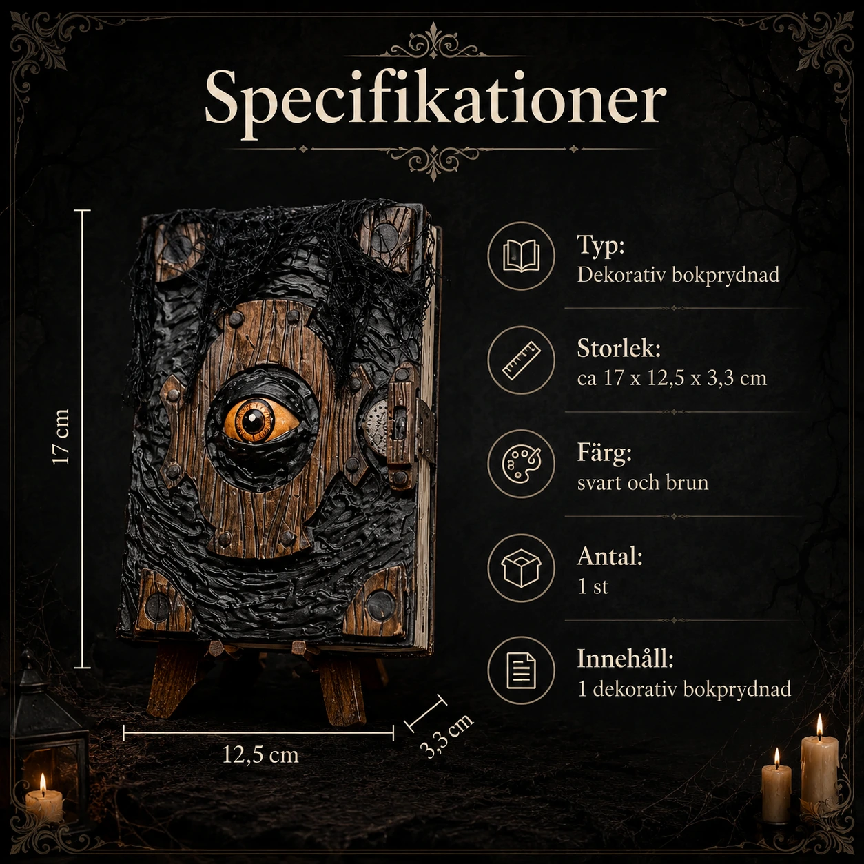 Dekorativ trollbok för Halloween med öga