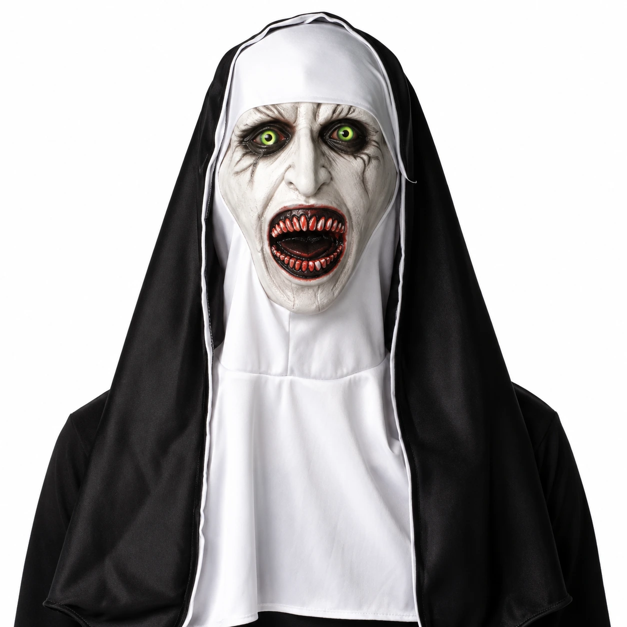 Halloween nunmask för cosplay och maskerad