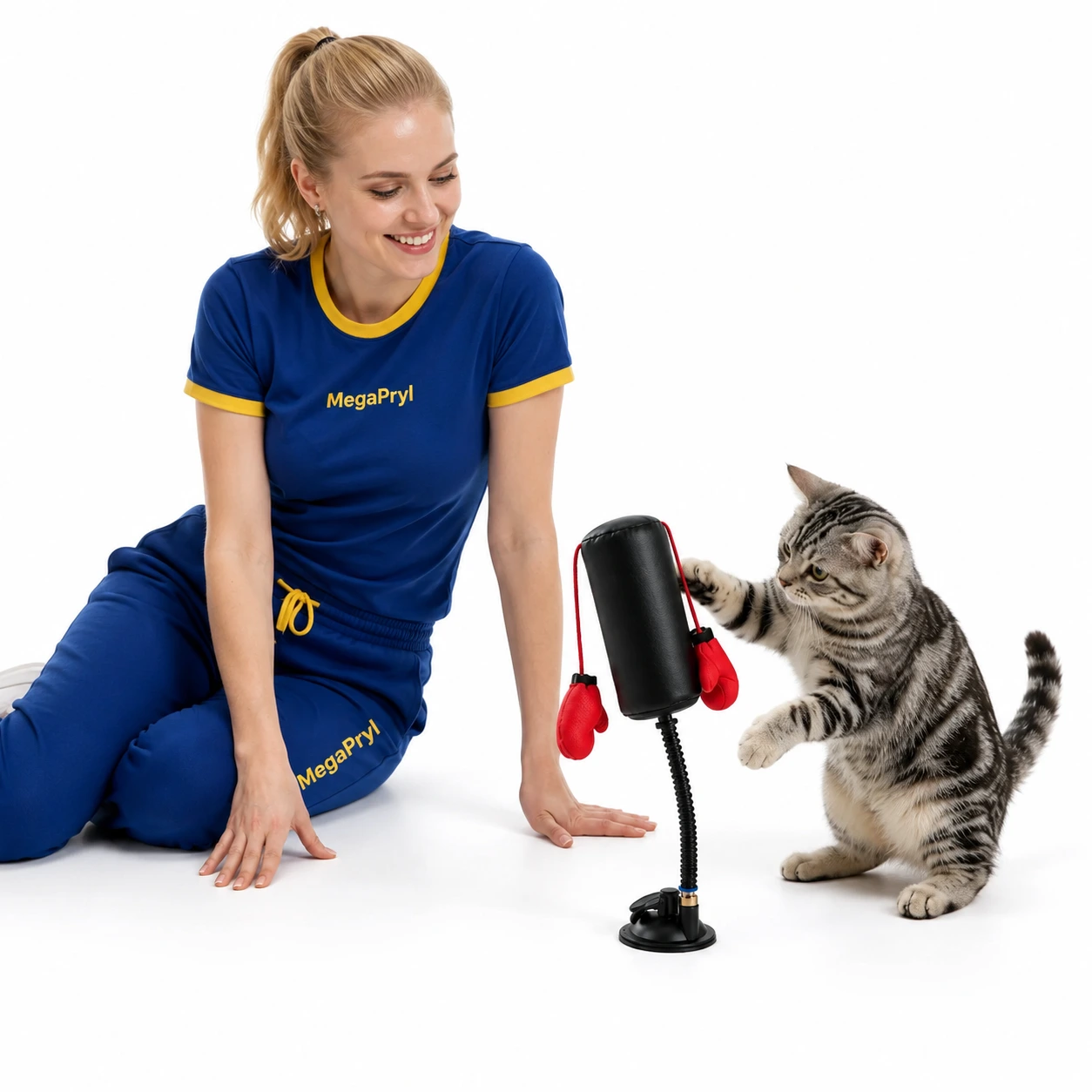 Kattleksak boxningssäck med sugkopp