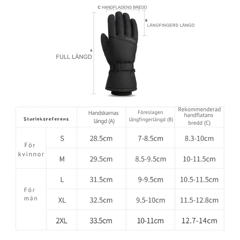 Skidhandskar Vattentäta och Vindtäta 6