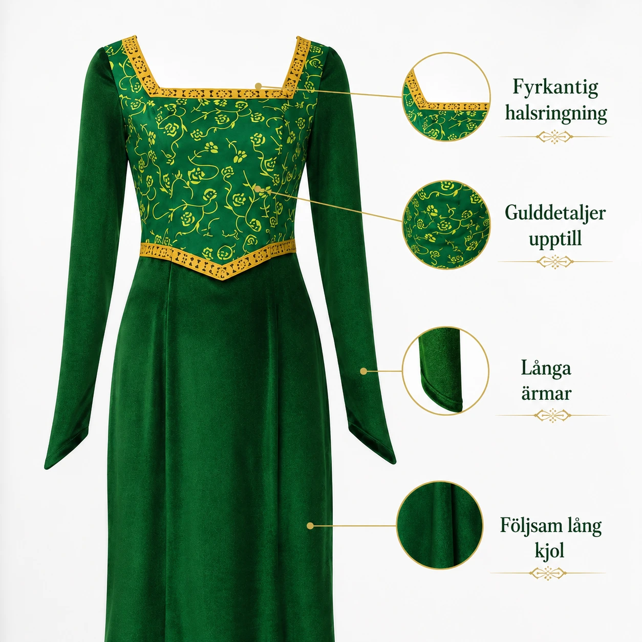 Prinsessklänning för cosplay och maskerad