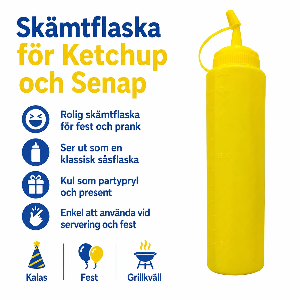 Skämtflaska för Ketchup och Senap med Dold Dryckesbehållare
