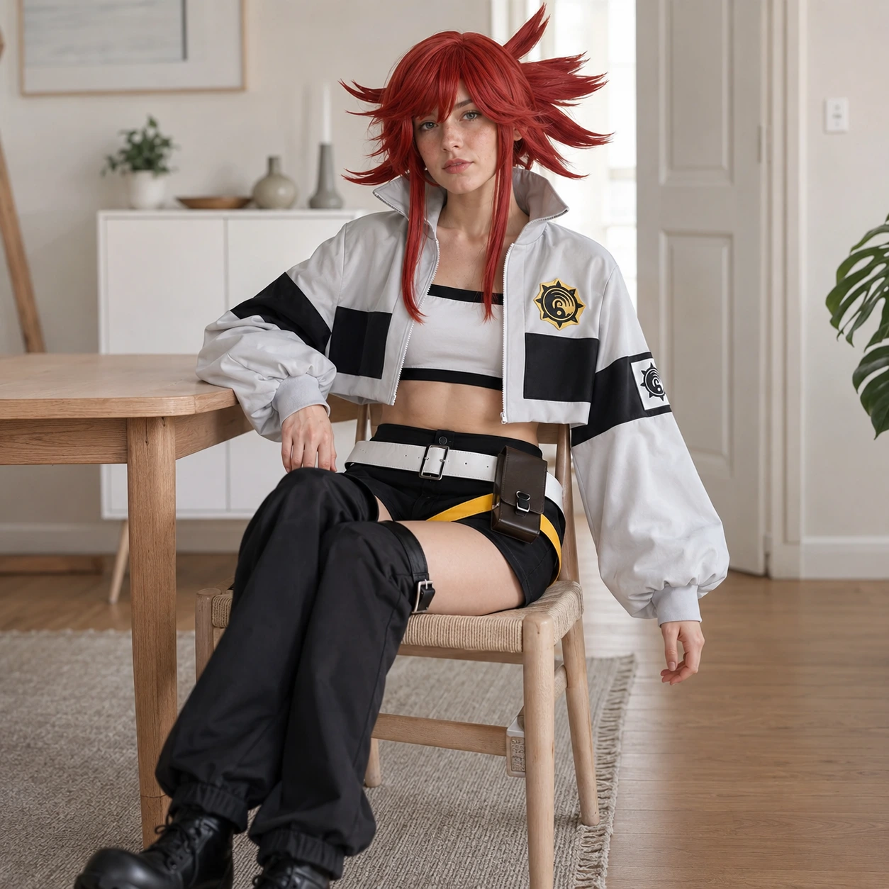 Anime cosplaydräkt med peruk i flera varianter