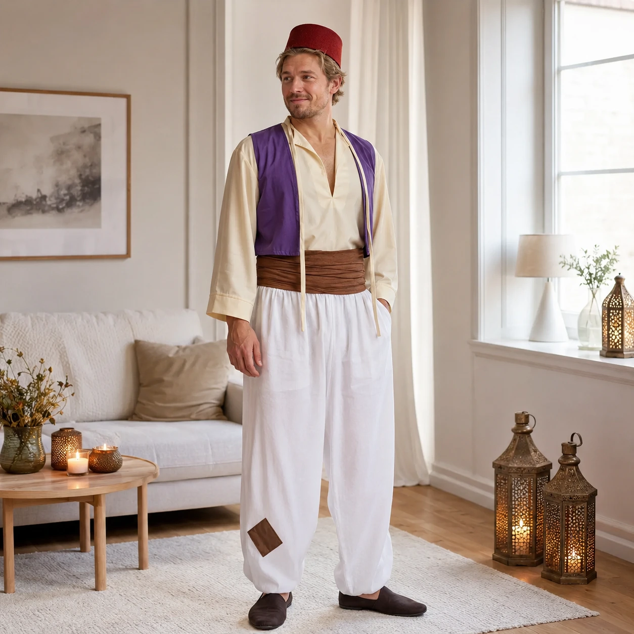 Aladdin-inspirerad maskeradkostym för vuxna