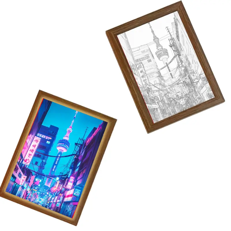 Nattlampa LED för Vägg Seoul Ljusmålning 2