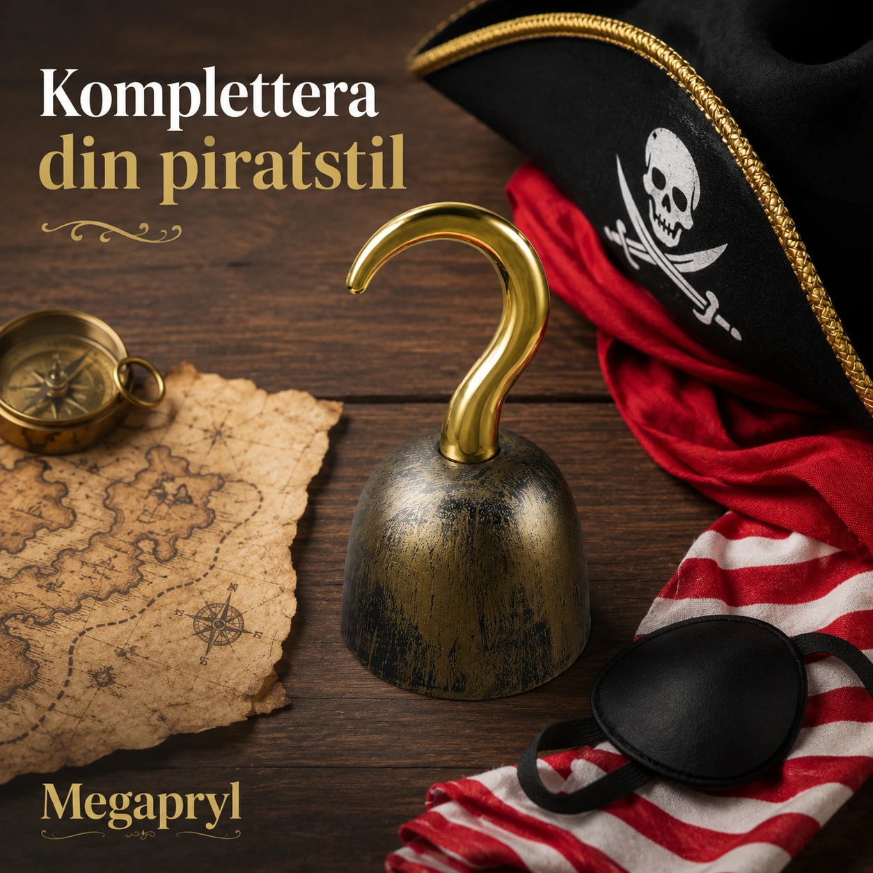 Piratkrok för Maskerad och Lek