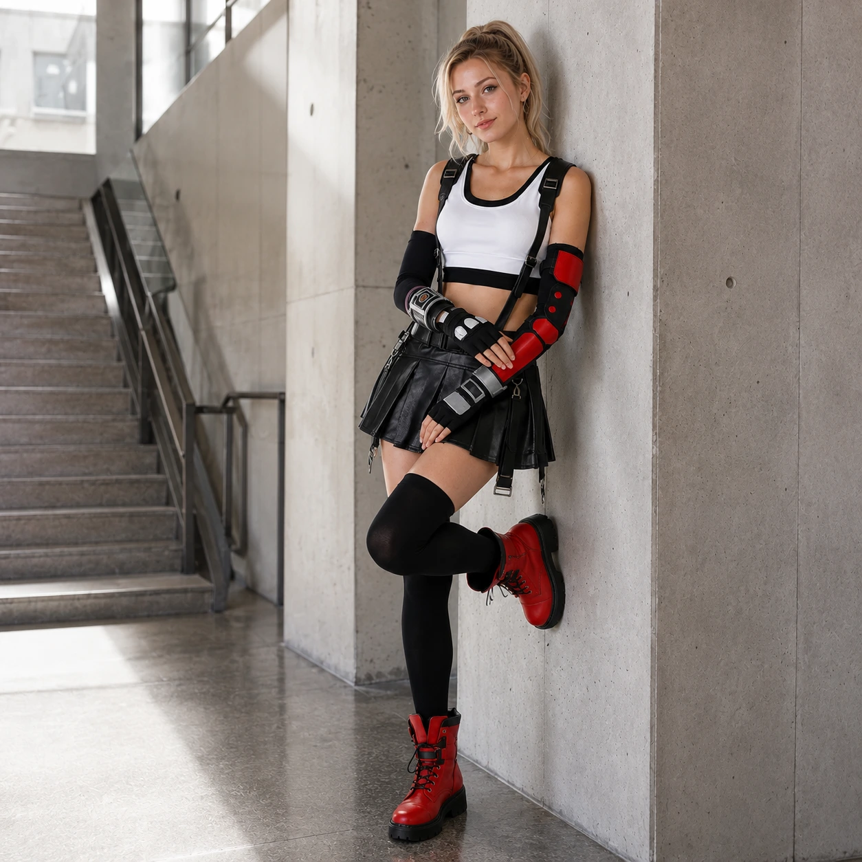 Cosplay-dräkt med peruk för maskerad och Halloween
