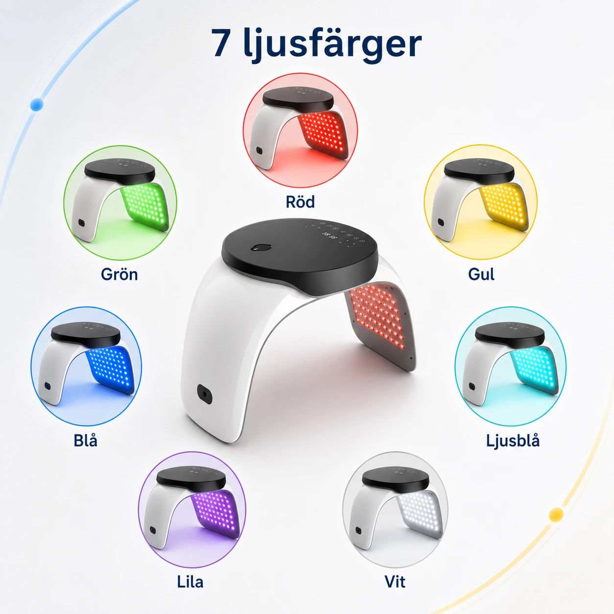 Ljusterapilampa 7 Färger med Rött Ljus och Nanoånga