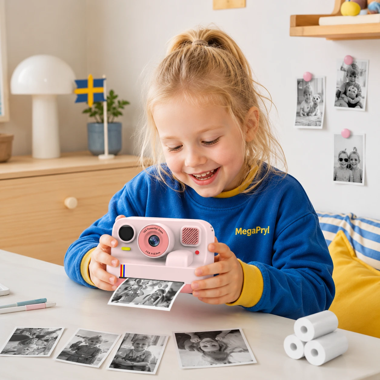 Lastenkamera suoratulostuksella ja 2,4 tuuman IPS-näytöllä
