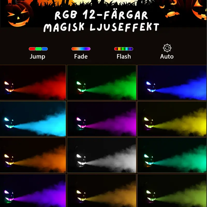Rökmaskin Pumpa LED och Fjärrkontroll - Halloween 4