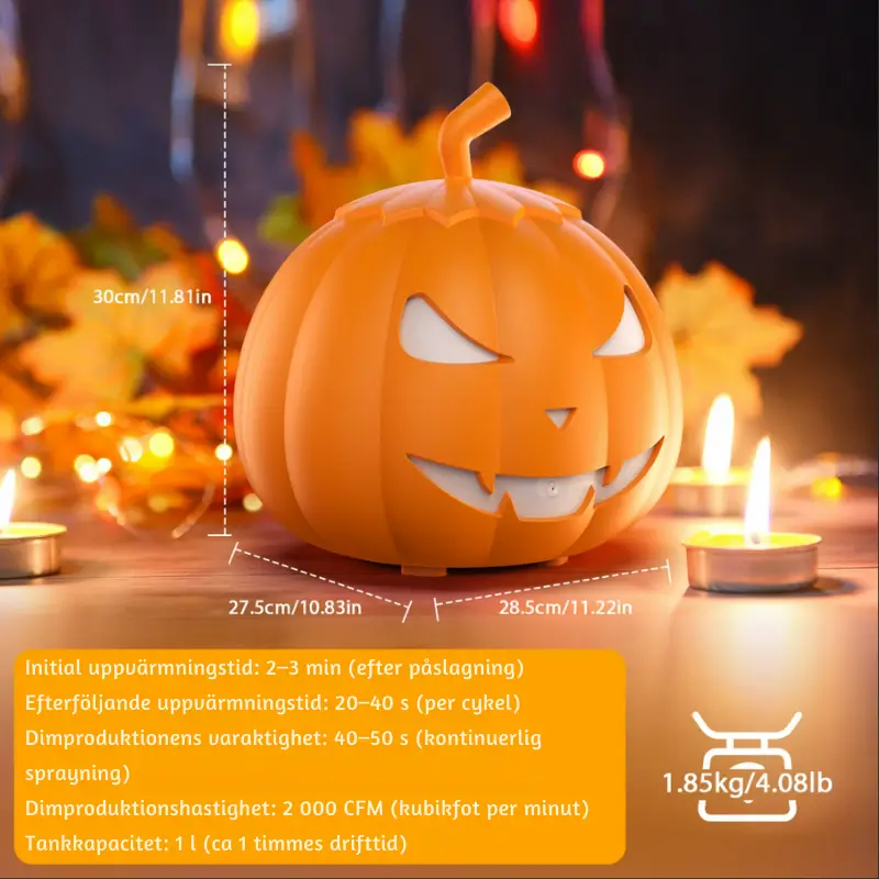 Rökmaskin Pumpa LED och Fjärrkontroll - Halloween 2