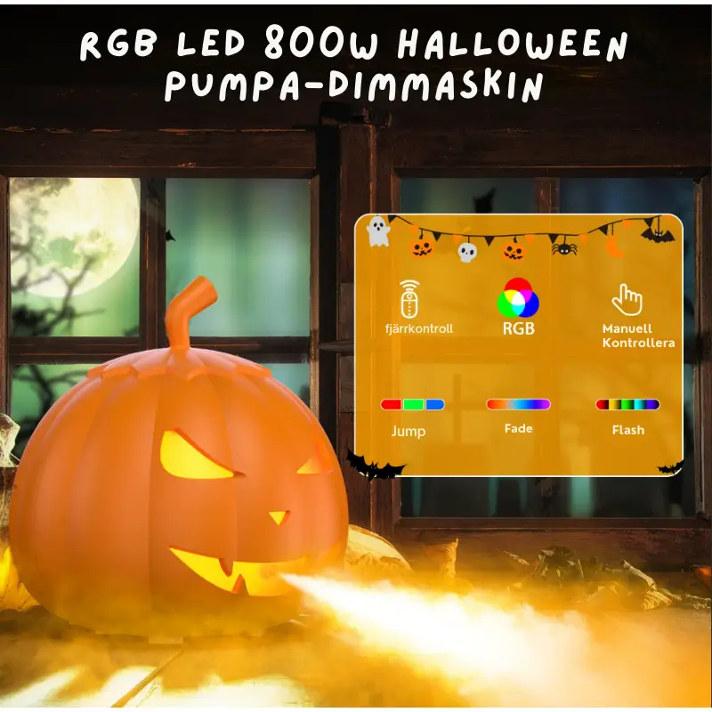 Rökmaskin Pumpa LED och Fjärrkontroll - Halloween 5