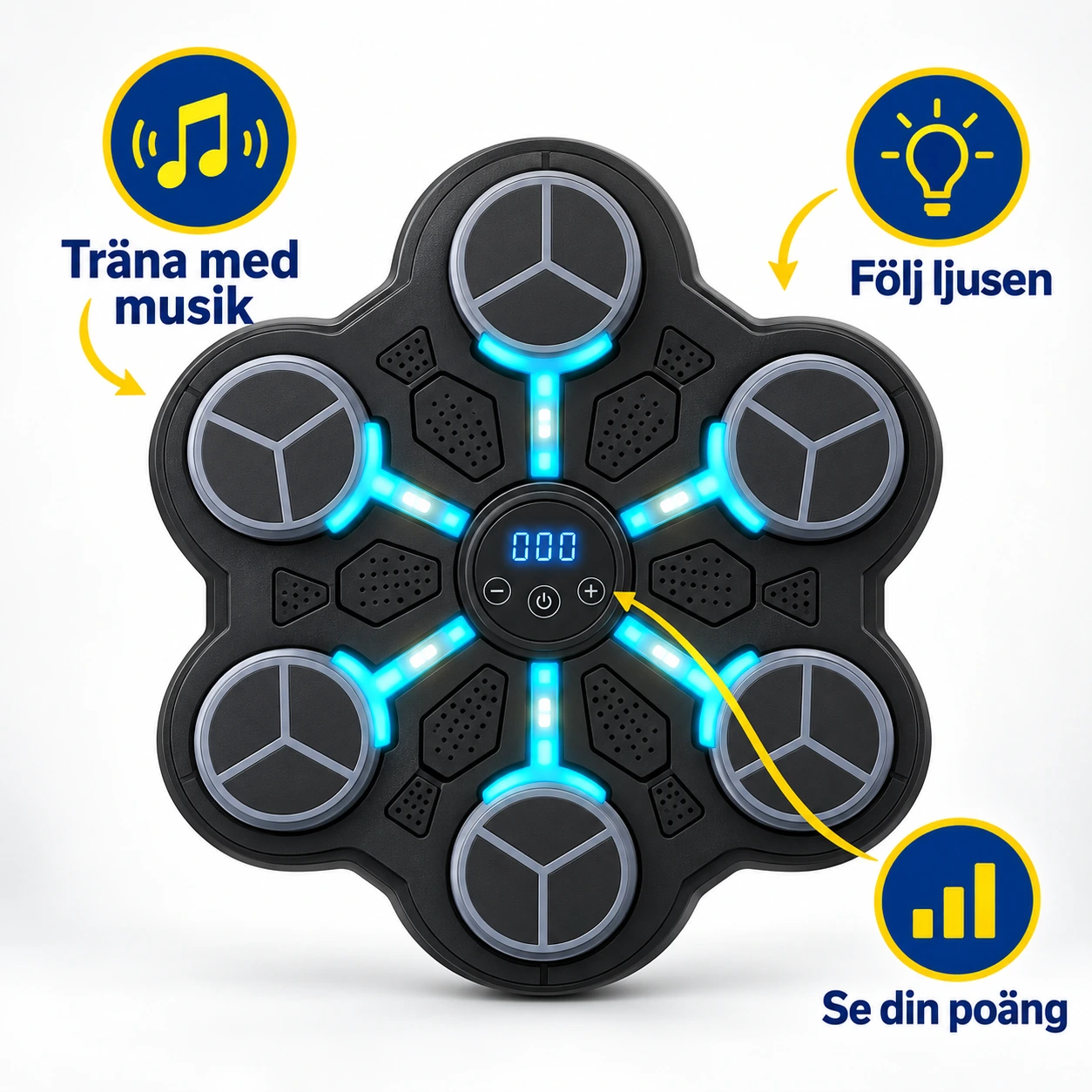 Boxningsmaskin för vägg med Bluetooth och LED-display
