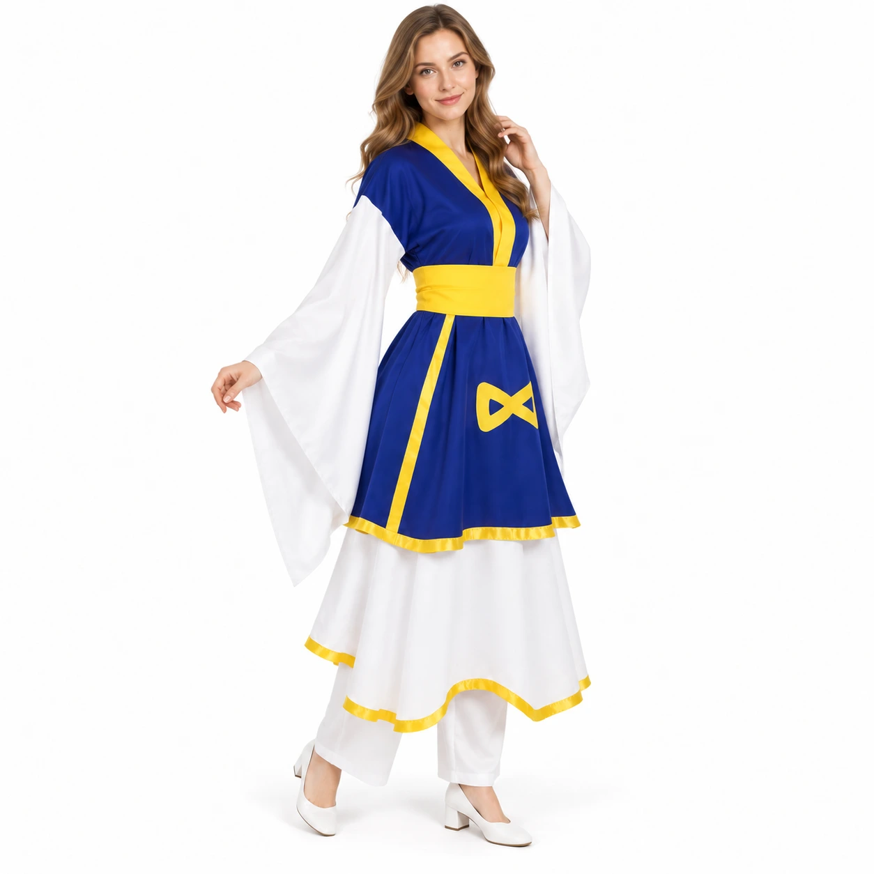 Animehenkinen naamiaisasu liivi- ja housutyylillä