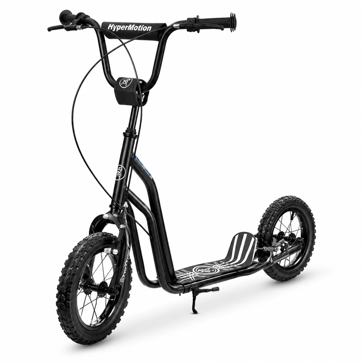 Sparkcykel för barn 12 tum med handbromsar och justerbart styre svart