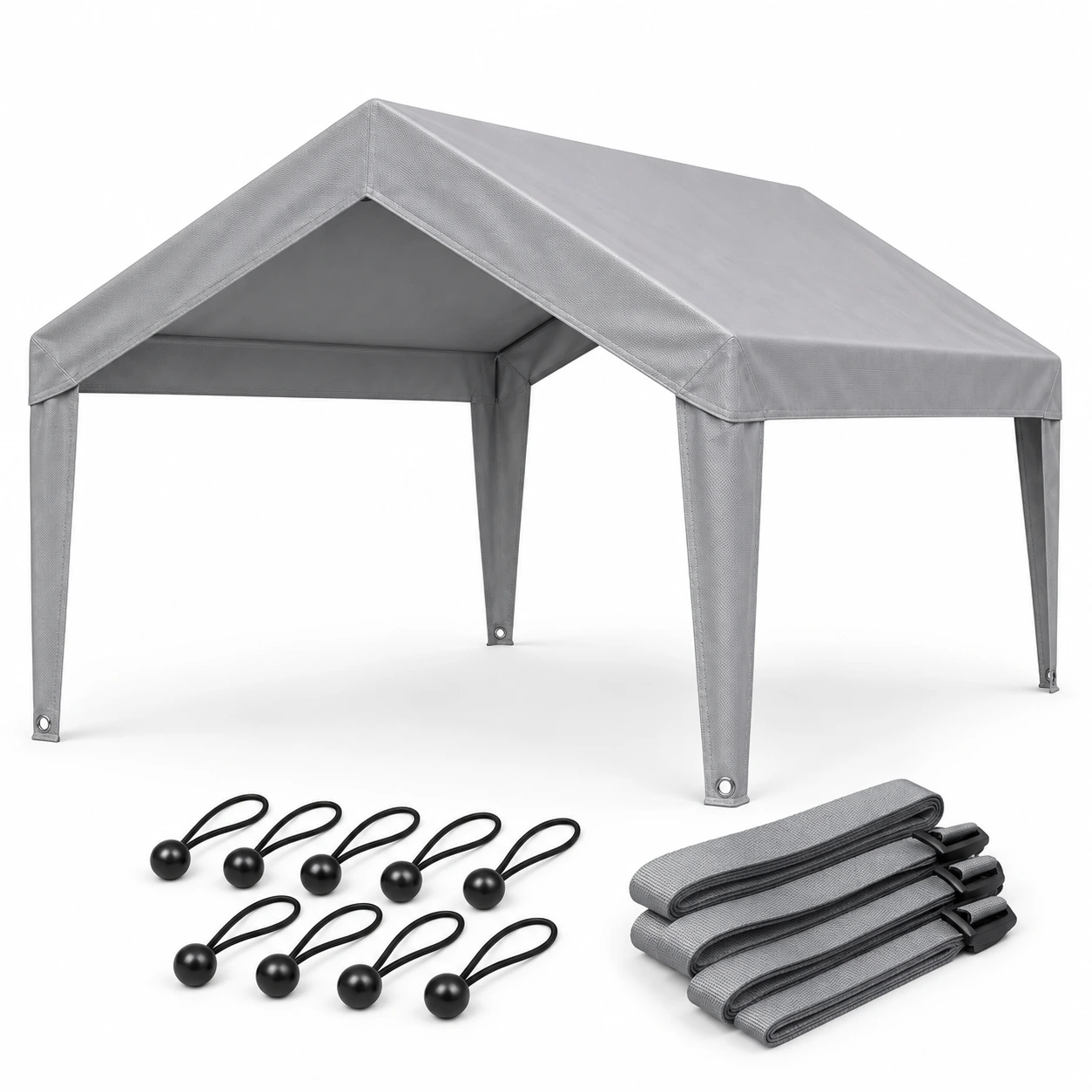 Ersättningstak för carport 3 x 6 m i grå PE-duk