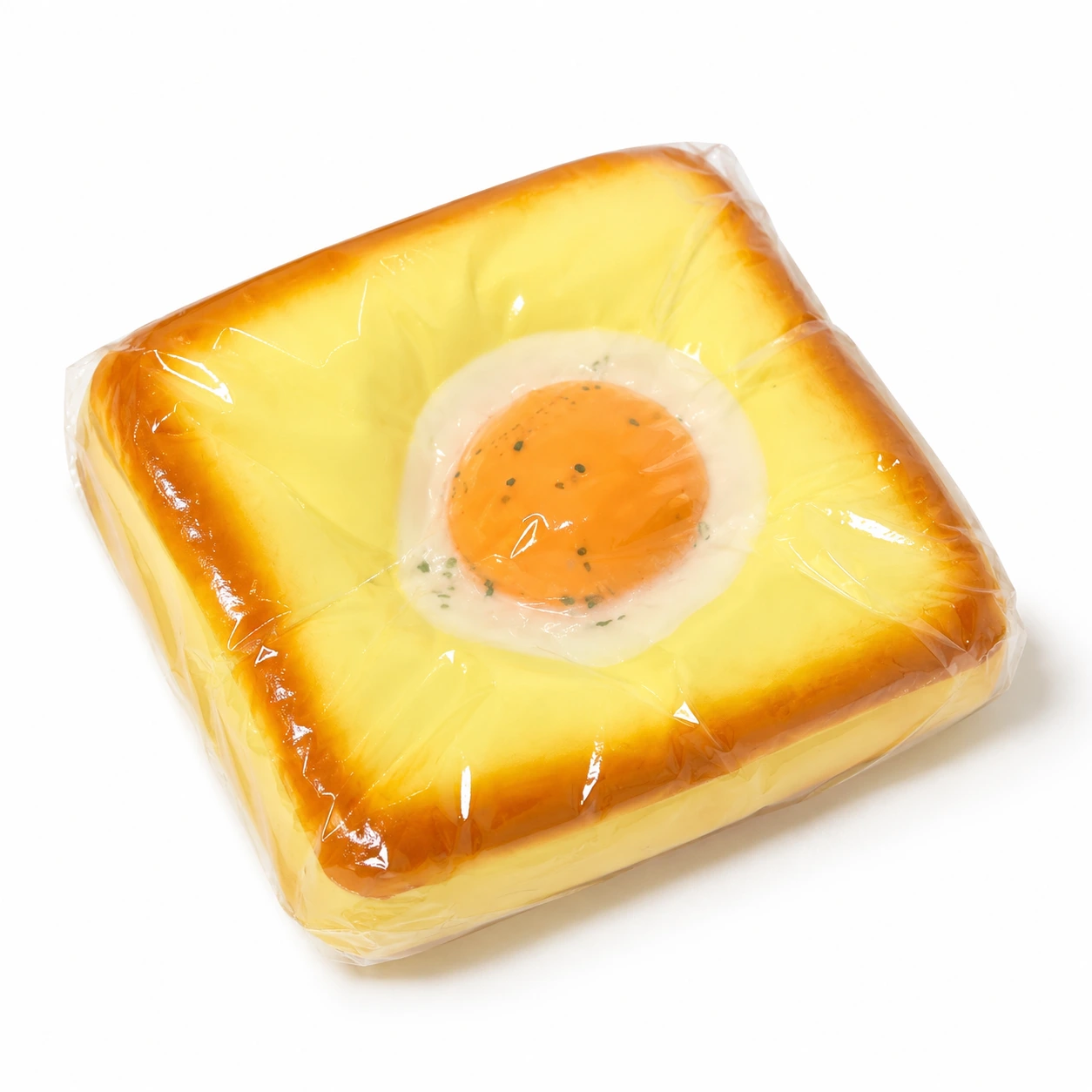 Squishy Toast med Ägg – Mjuk Klämleksak