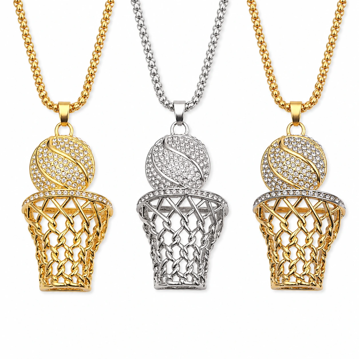 Basketkorg Halsband med Strass – Välj Färg