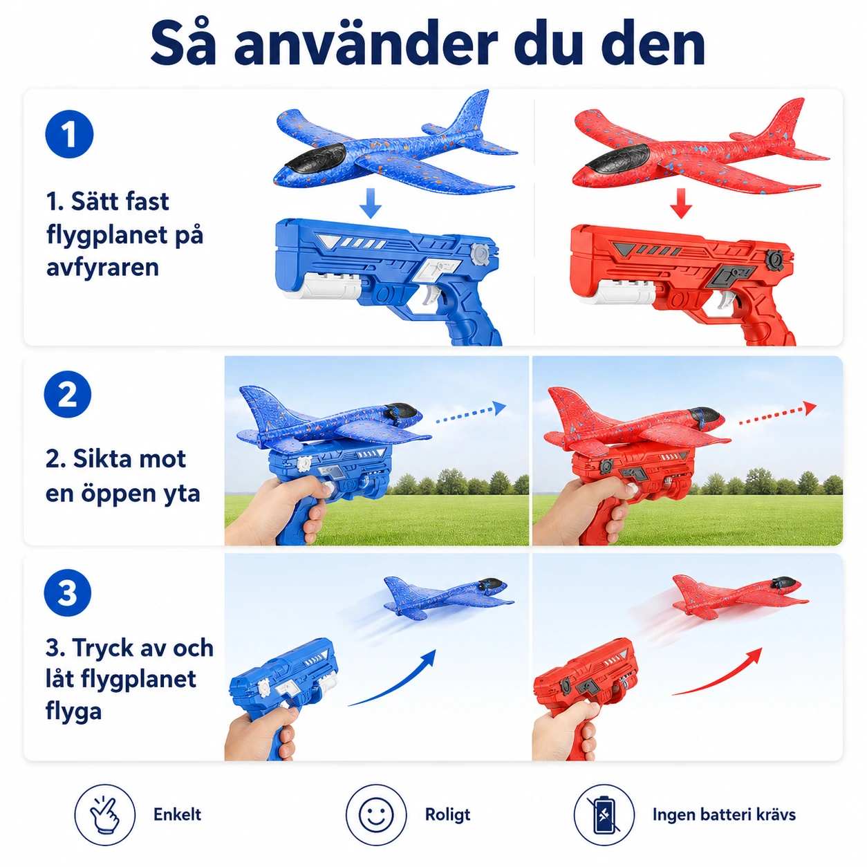 Skumflygplan med Avfyrare – Utomhusleksak för Barn