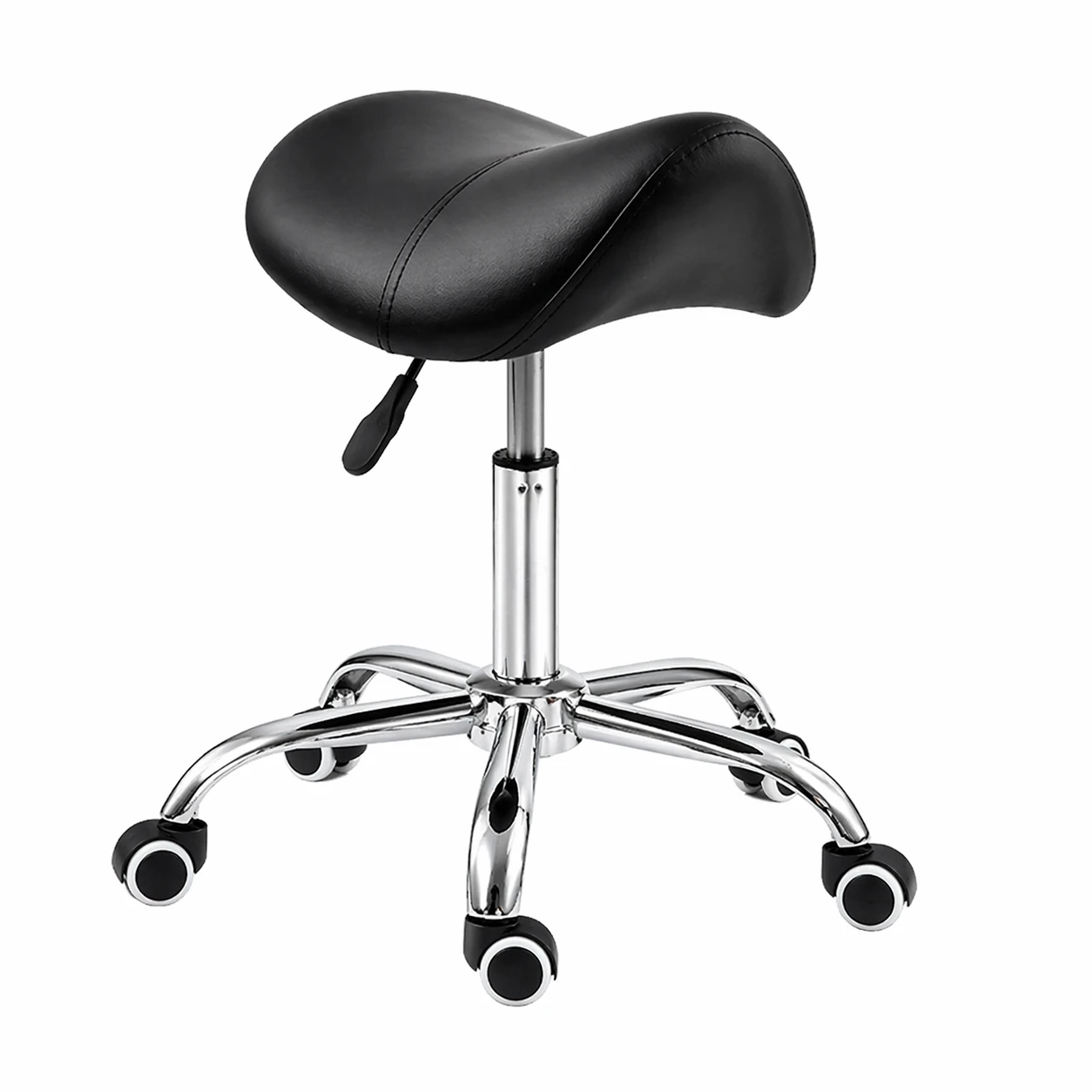 Sadelstol med hjul – Justerbar höjd & 360° rotation