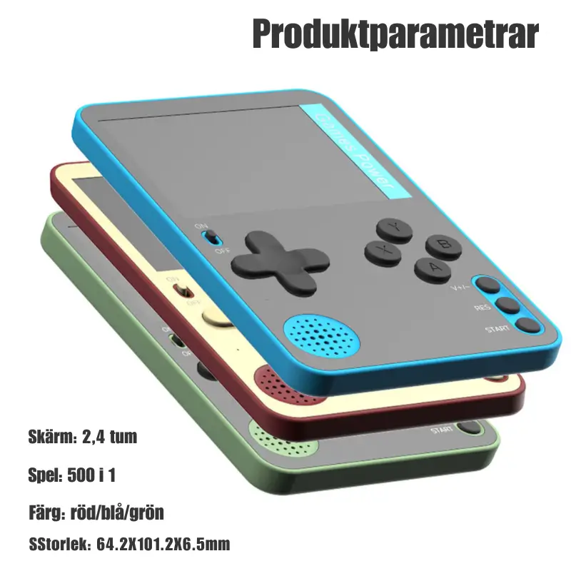 Spelkonsol Handhållen - 500 Klassiska Spel 5 Tum 3