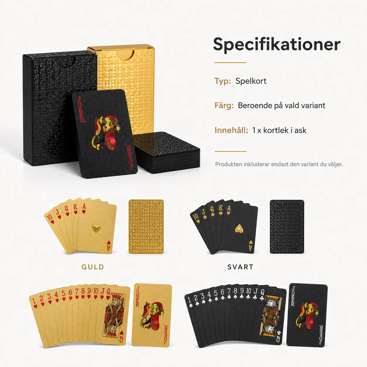 Spelkort i presentask för poker och kortspel