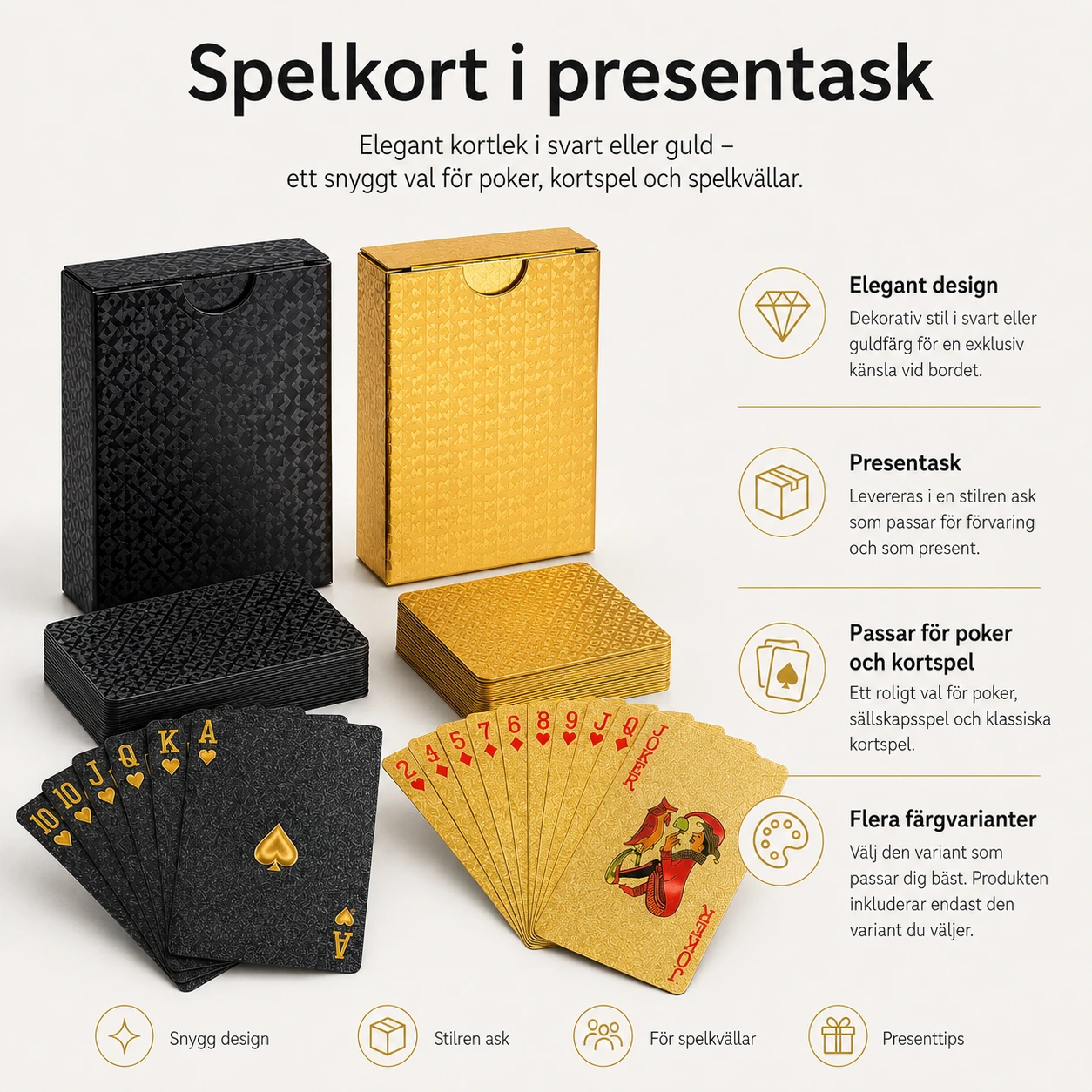 Spelkort i presentask för poker och kortspel