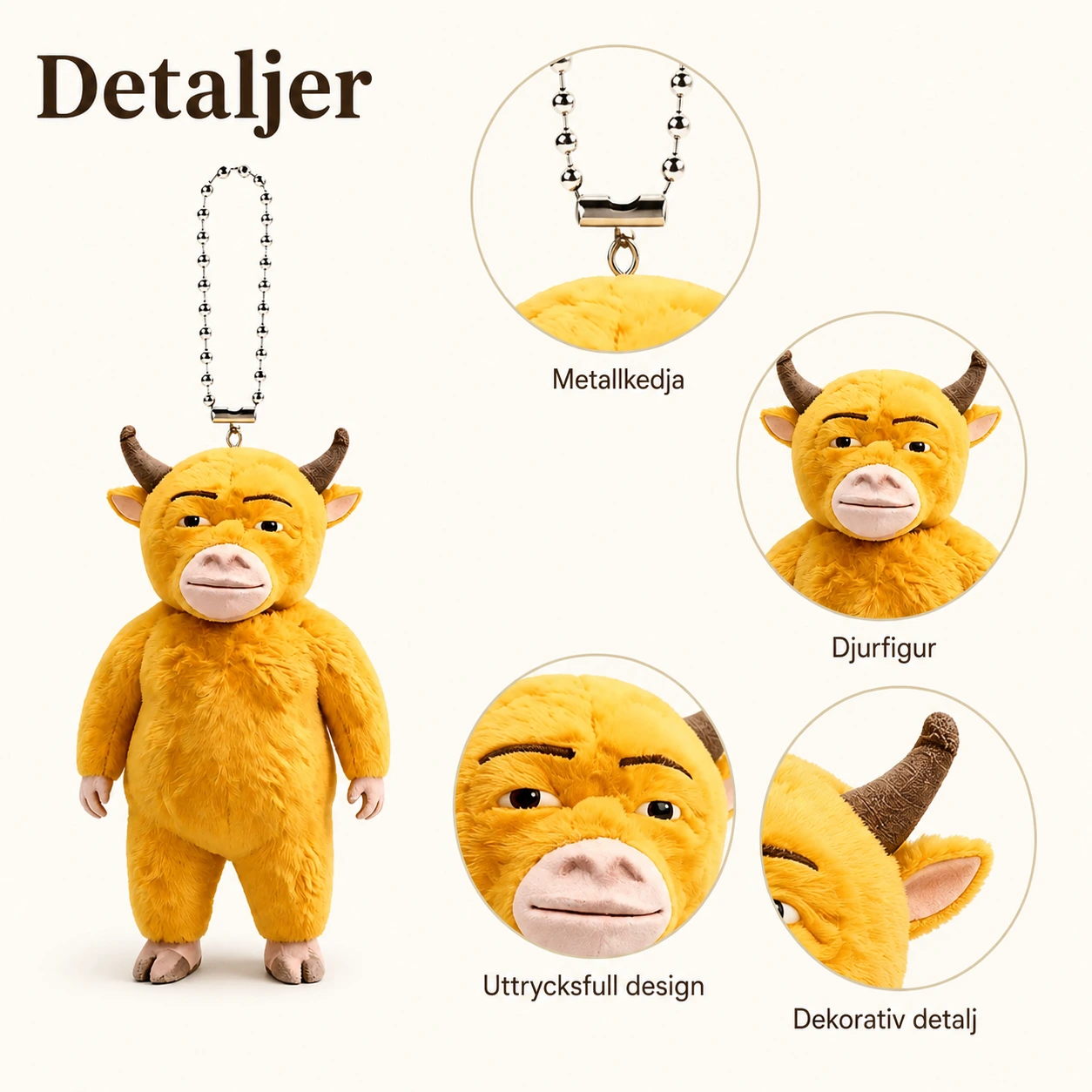 Nyckelring med djurfigur i akryl