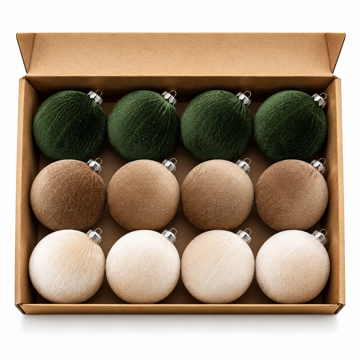 Julgranskulor i sammet 12-pack, 6 cm