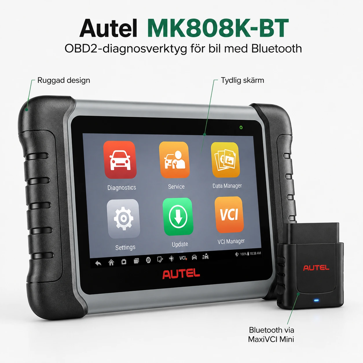 Autel MK808K-BT OBD2-diagnosverktyg för bil med Bluetooth
