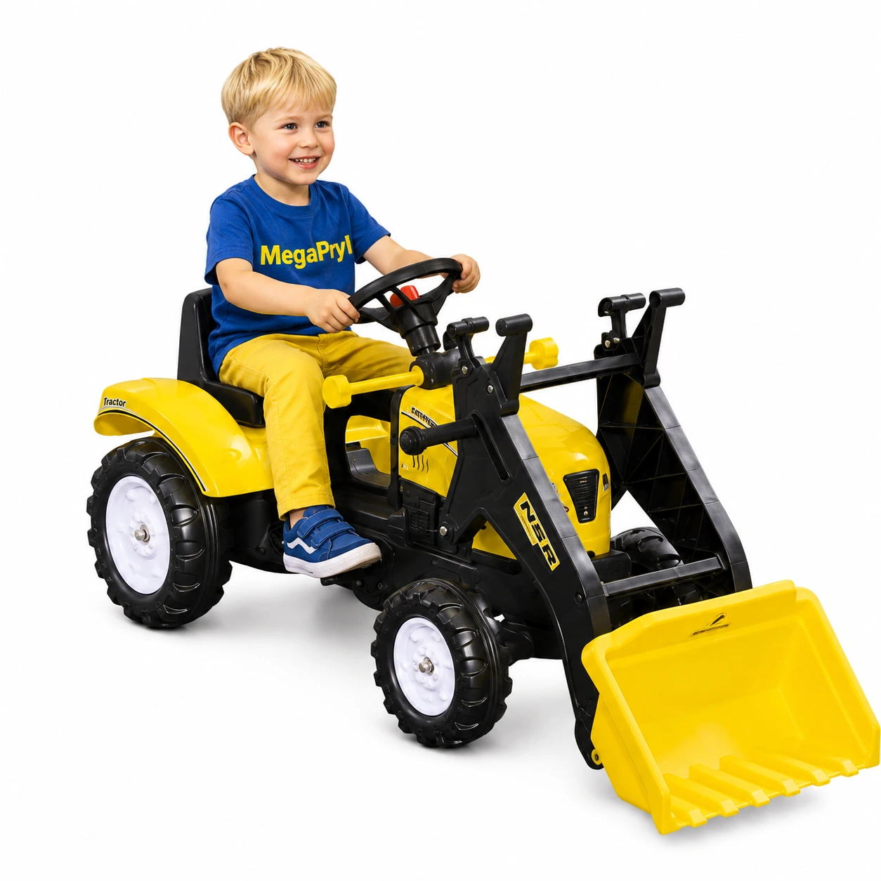 Pedaltraktor för barn med frontlastare