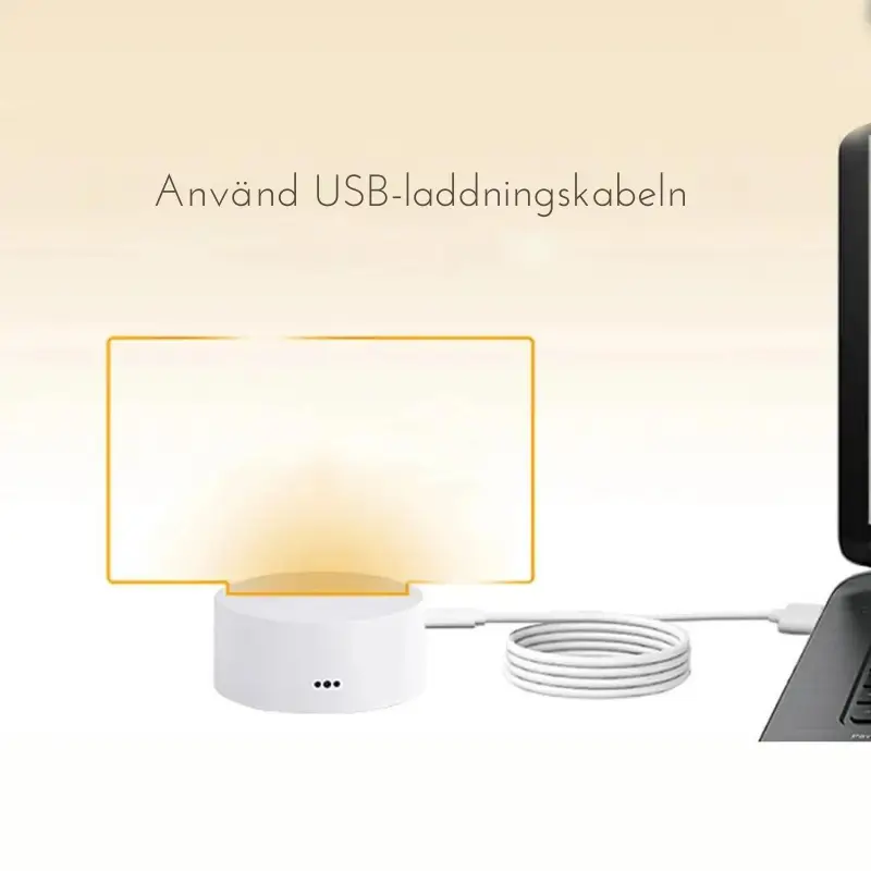 Skrivtavla LED med Lampa - USB Laddbar 4