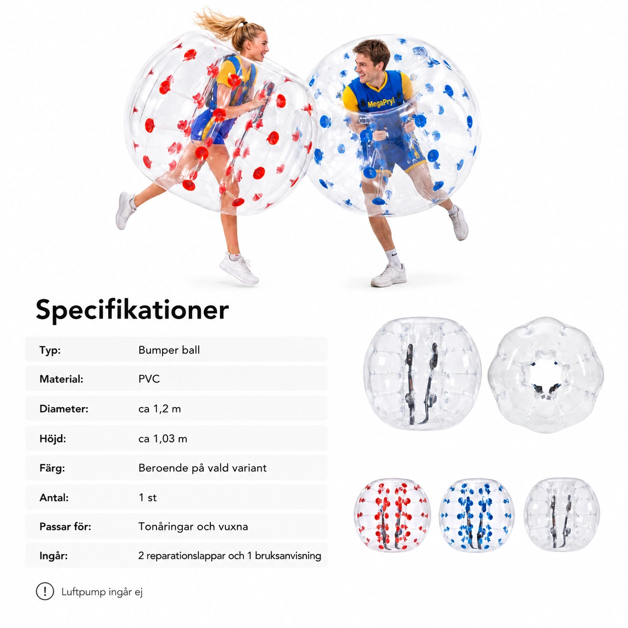 Bumper ball för lek och aktiviteter