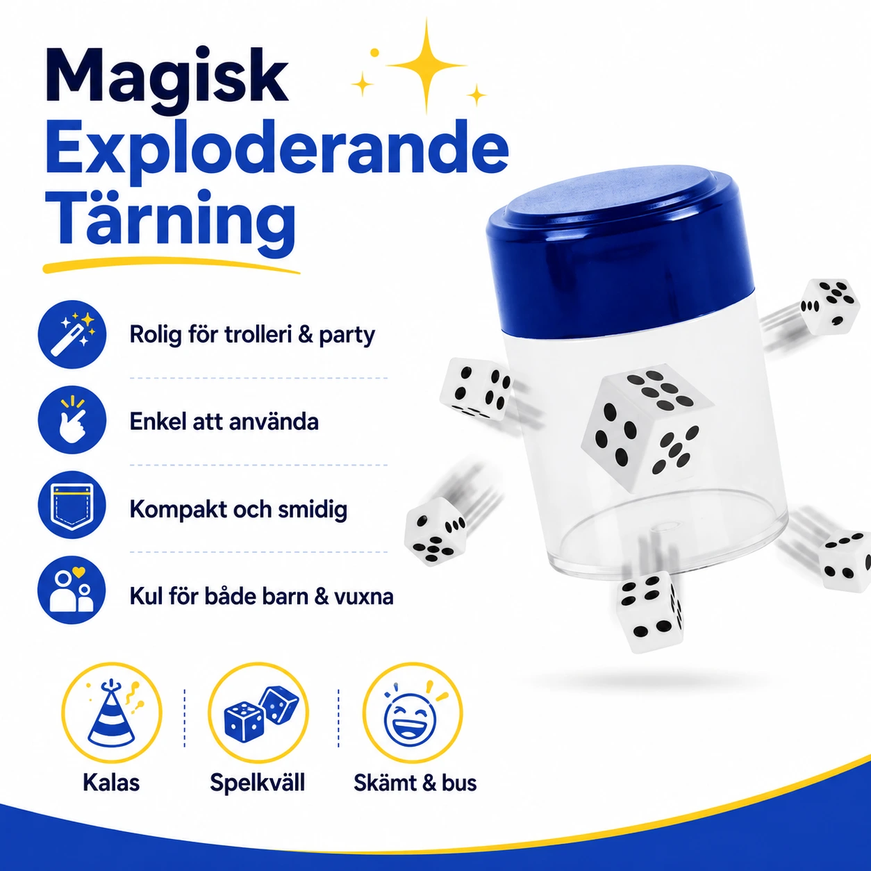 Magisk tärning Exploderande för Fest och Trolleri