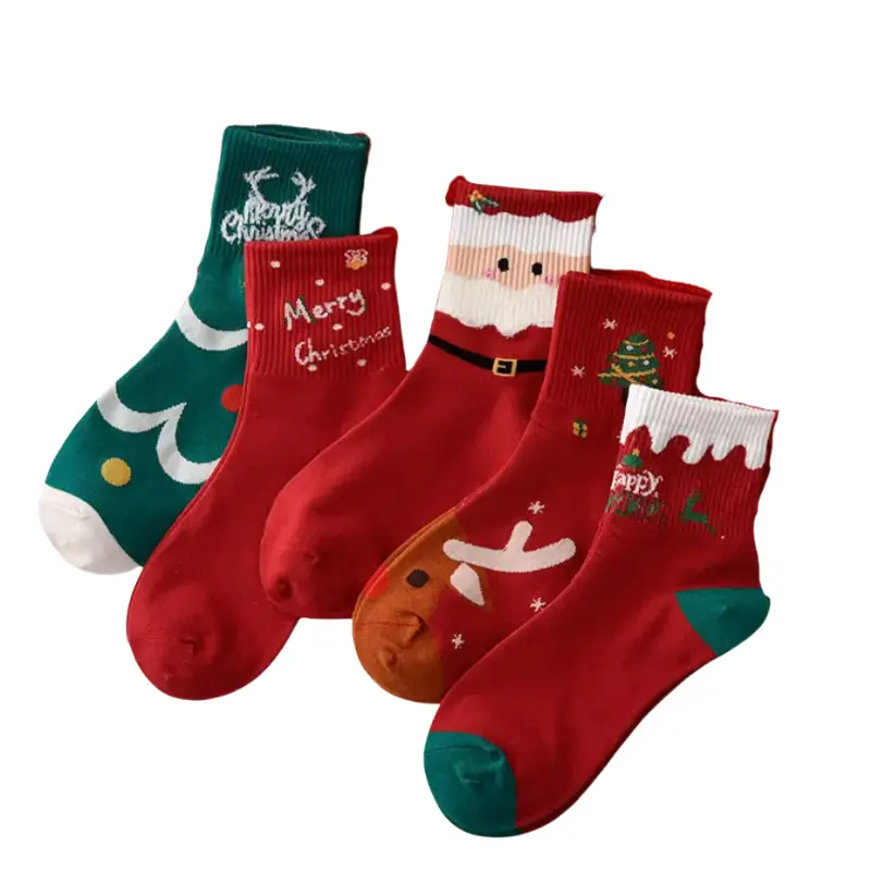 Julstrumpor med Julmotiv 5-pack 5