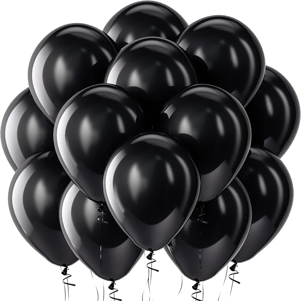 Latexballonger Pastell Matt Svart 50 cm – 20-pack