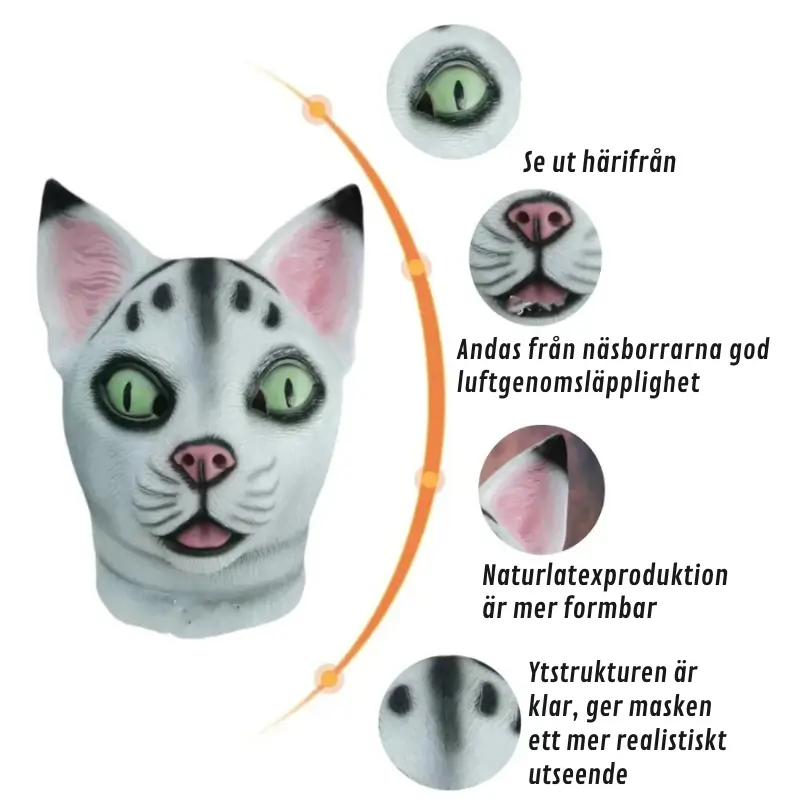 Katthuvudmask i Latex - Söt och Skrämmande 4