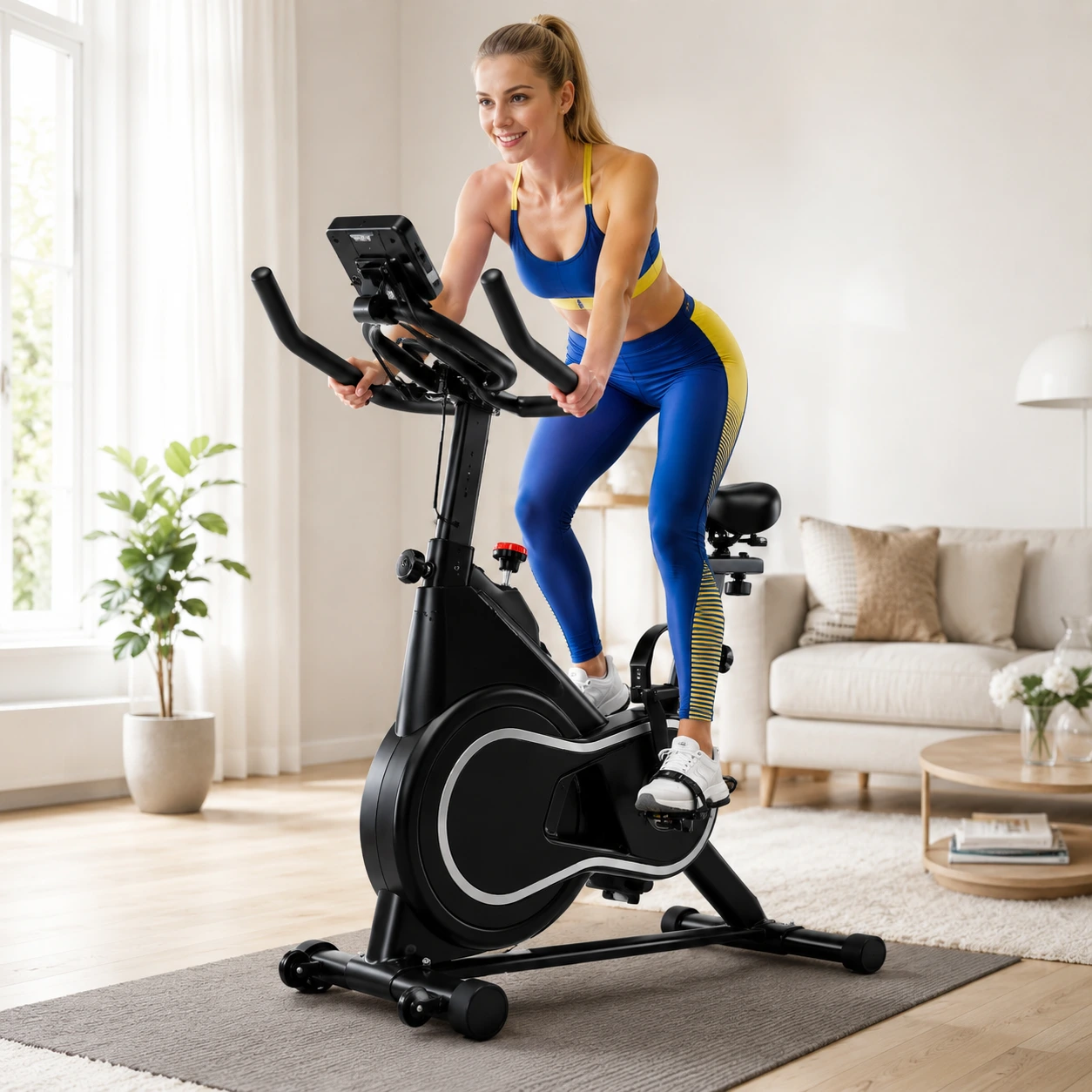 Spinningcykel med LCD-display och Pulssensor