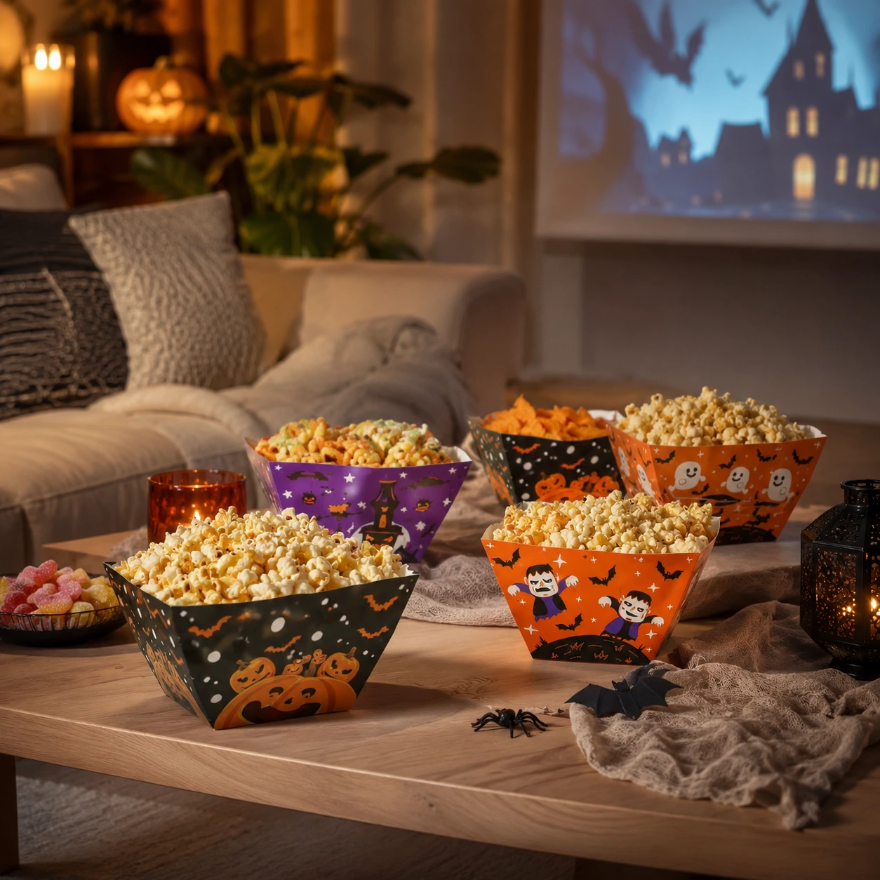 Halloween popcornbägare för fest och filmkväll 12-pack