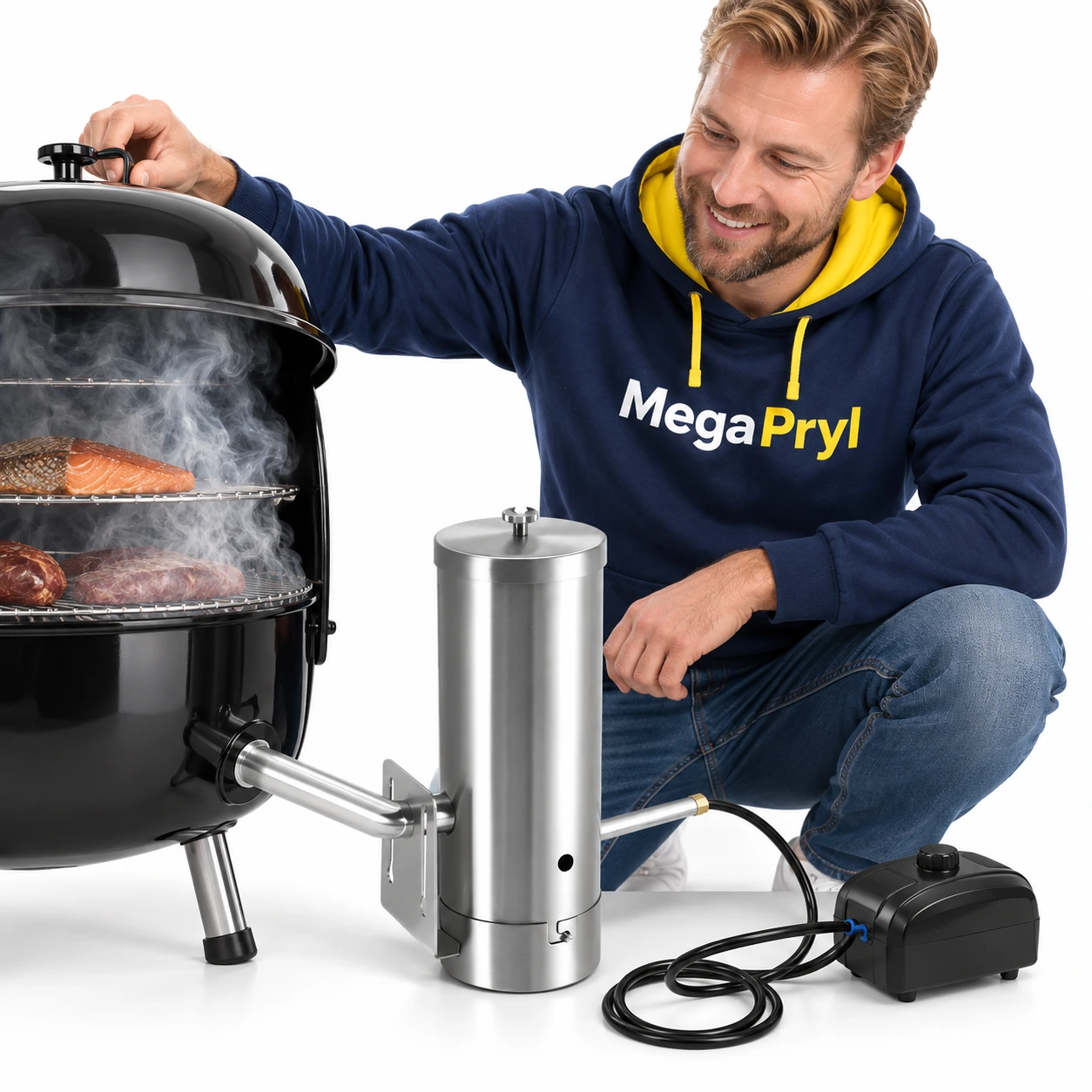 Kaldrøykgenerator for grill og røykeskap