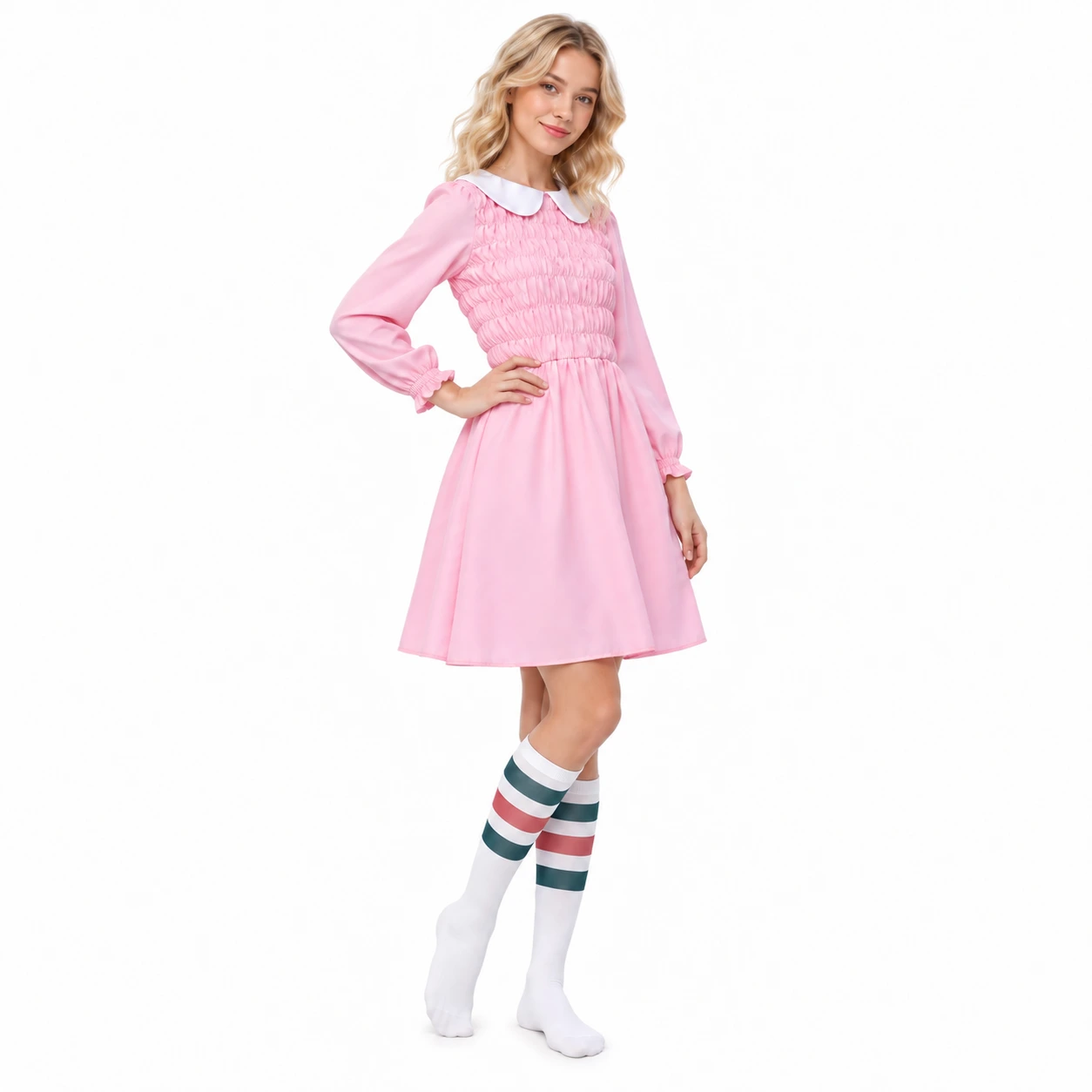 Lasten ja aikuisten mekko sukilla, pinkki