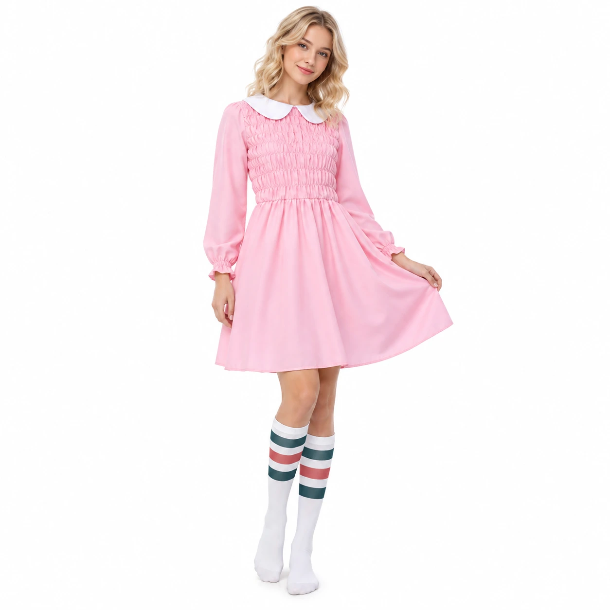 Lasten ja aikuisten mekko sukilla, pinkki